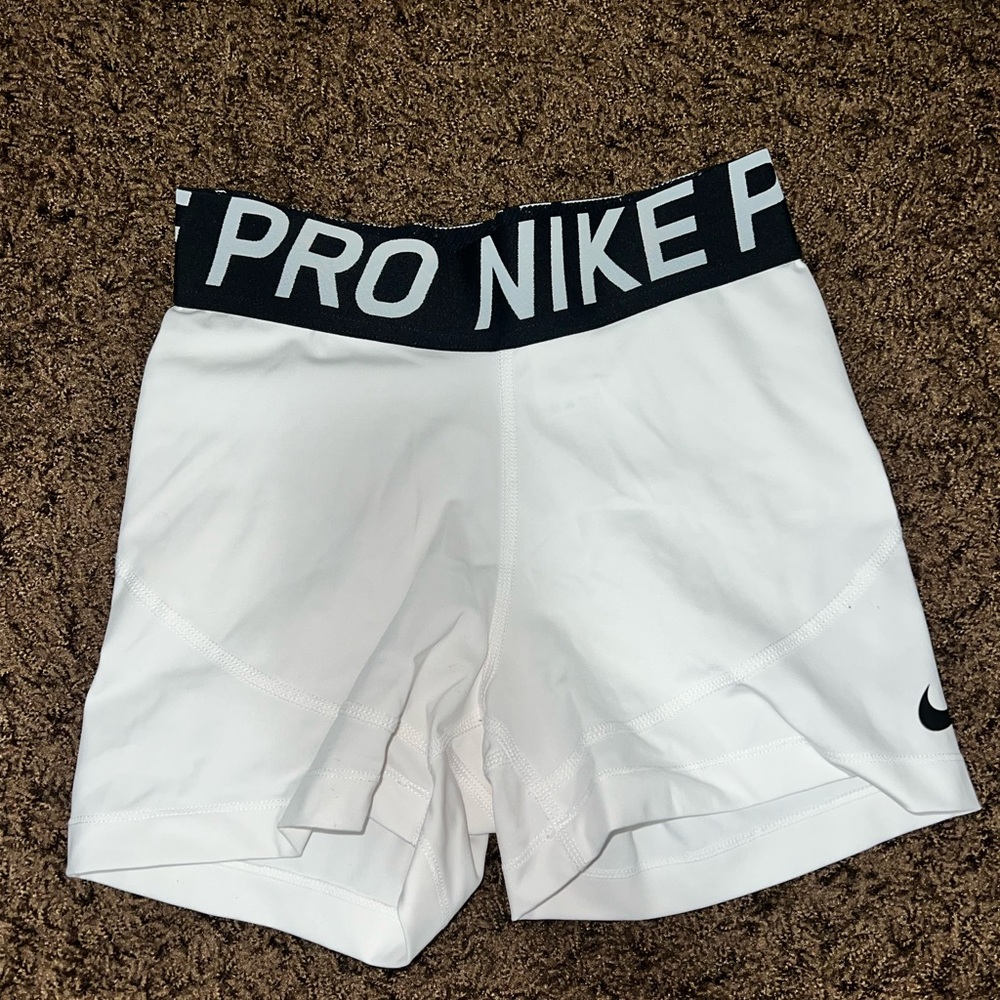 Nike White and Black Athletic Shorts
